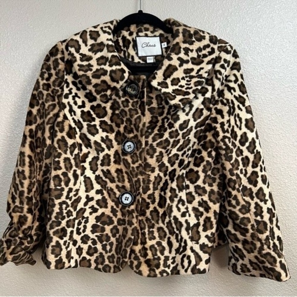 Chaus Leopard Print Faux Fur Coat